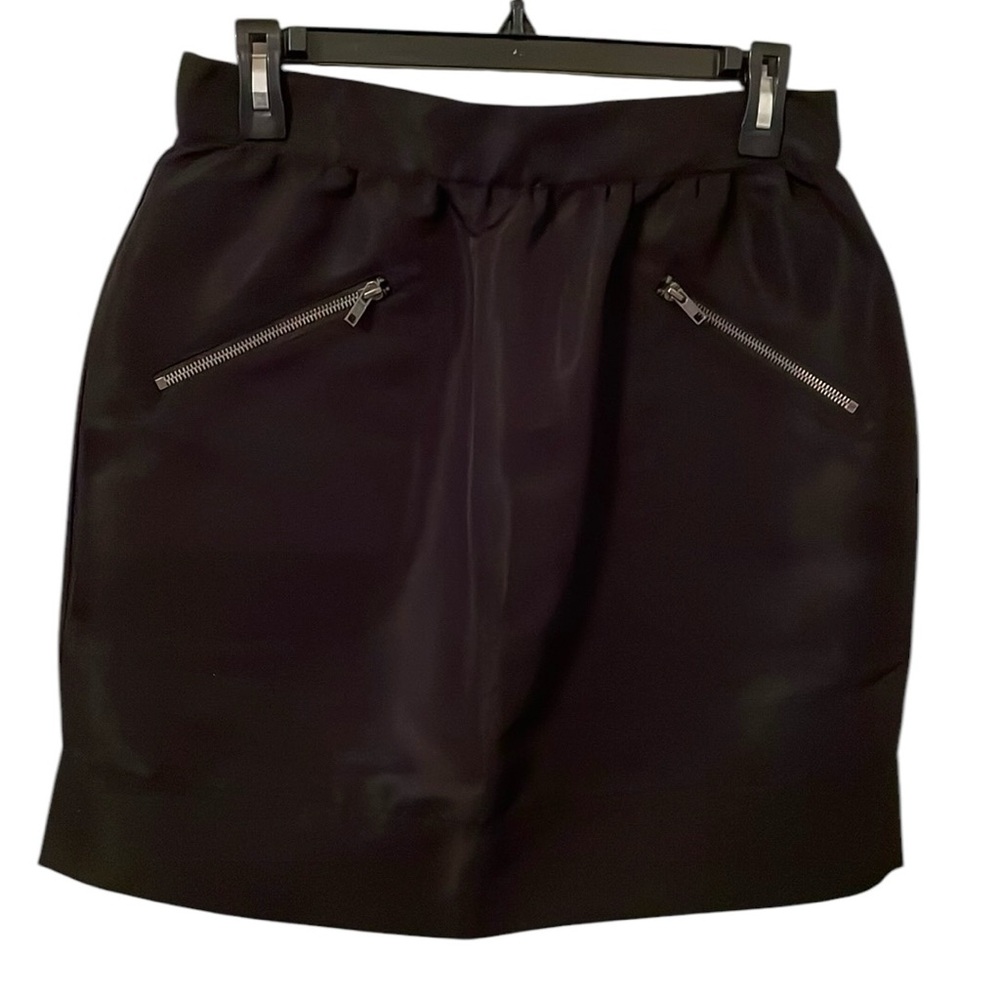 Walter Baker Women's Black Front Double‎ Zip Pocket Mini Skirt Size 8
